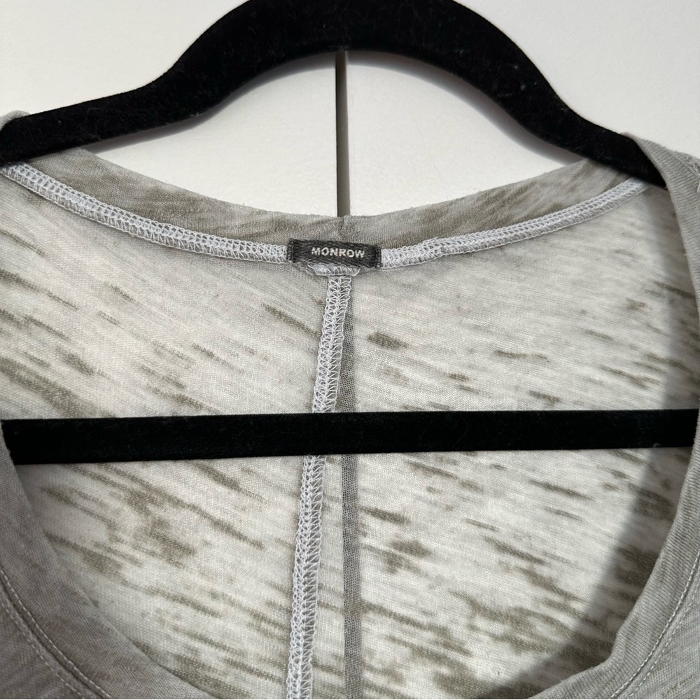 Monrow Textured Relaxed Tee - Light Grey - Picture 2 of 9